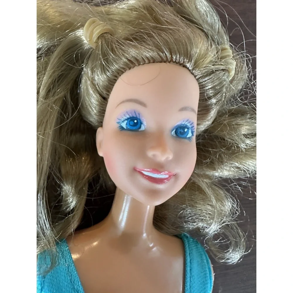 Vintage 1980s Barbie Workout‎ Aerobics Doll Blue Jumpsuit Mattel Taiwan